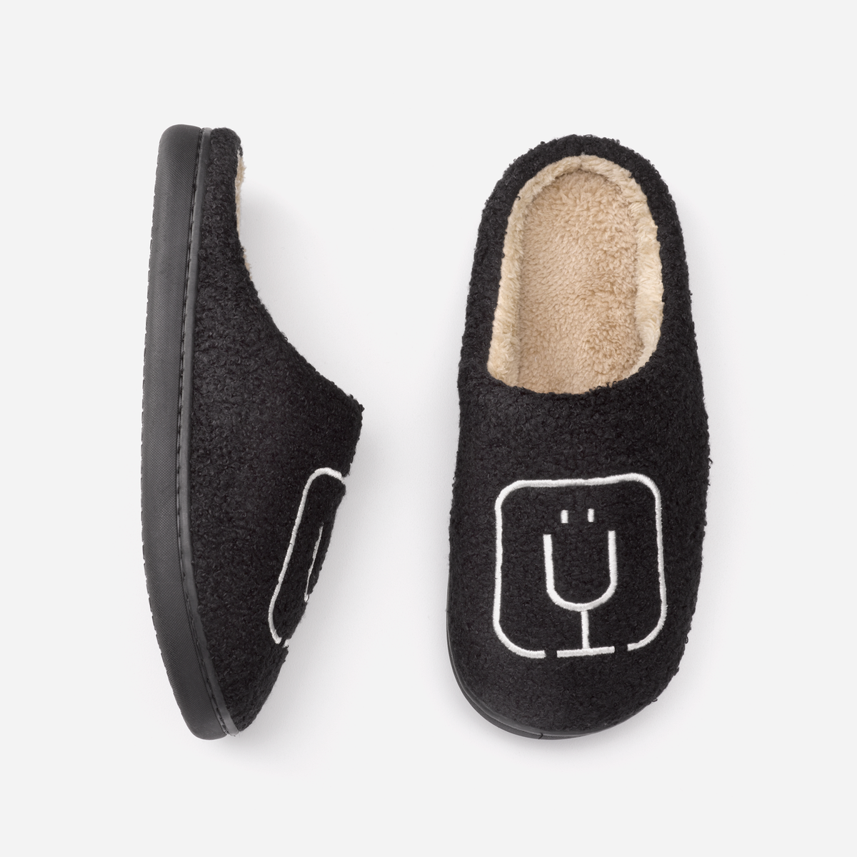 brumate-fuzzy-slippers-black-t4 apparel-slippers-above.png